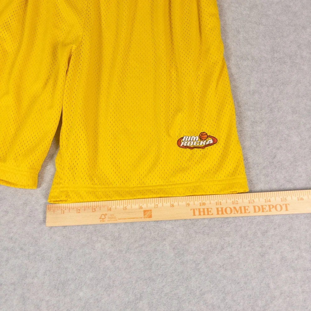 Rim Rocka Mens XXL Yellow Mesh Basketball Shorts Athletic Gym Streetwear